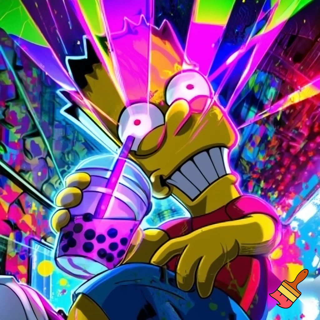 BART SIMPSON ANIME BOBA VIBES LASER EYES  677777
