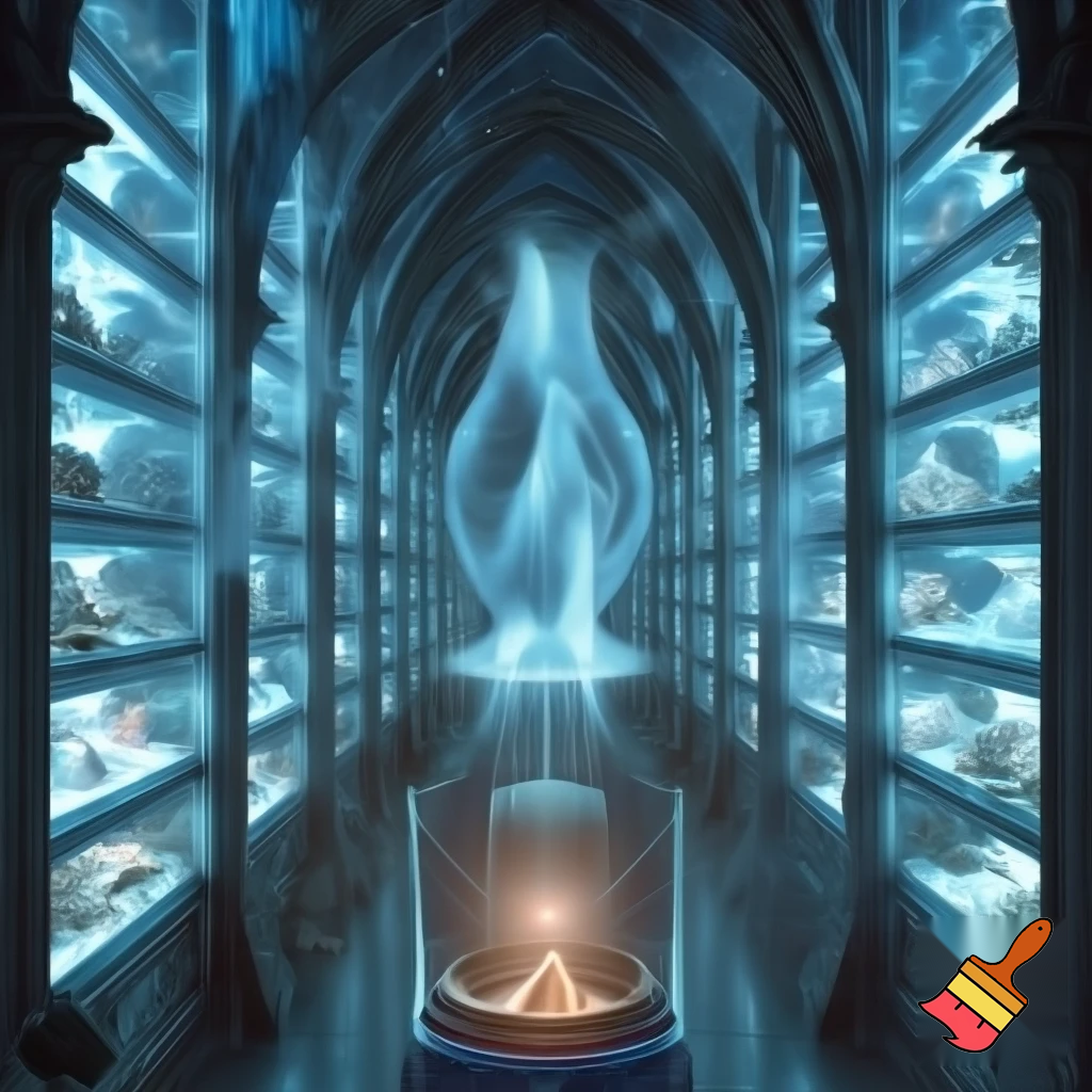 Massive biotech chamber with rows of glowing embryo tanks — biolabs meet cathedral architecture, tanks filled with varied embryos (birds, mammals, hybrid forms), one tank with human infant lit softly, towering AI interface voice projection, sterile + sacred mood, Neo-Gothic sci-fi, ultra-detailed.

Settings / Steps:

Aspect ratio 3:2.

Composition: wide corridor view with leading lines to infant tank.

Color palette: cold blues + soft warm glow on human tank to create emotional contrast.

Add subtle reflections and condensation on glass.


Negative prompt: blood, gore, text, low detail, blurry, cartoons

Variations: focused on the human infant tank as emotional center.