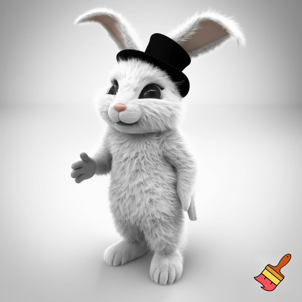 Easter bunny mascot with the top hat costume🏬🌟
