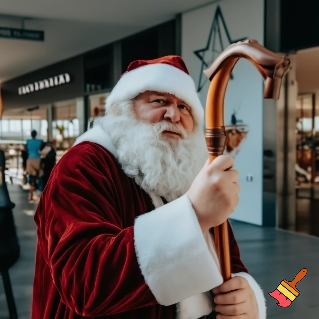 Santa Claus, Russia walking stick with the start the real Santa Claus shopping Centre in Australia
A star