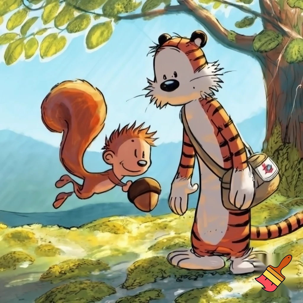 im making a comic strip series like calvin and hobbes, give me 2 more origanal charachters with imagas