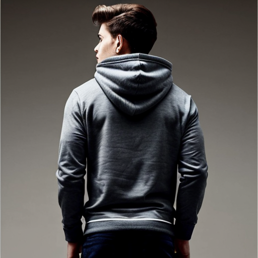 Stylish boy with hoody back pose