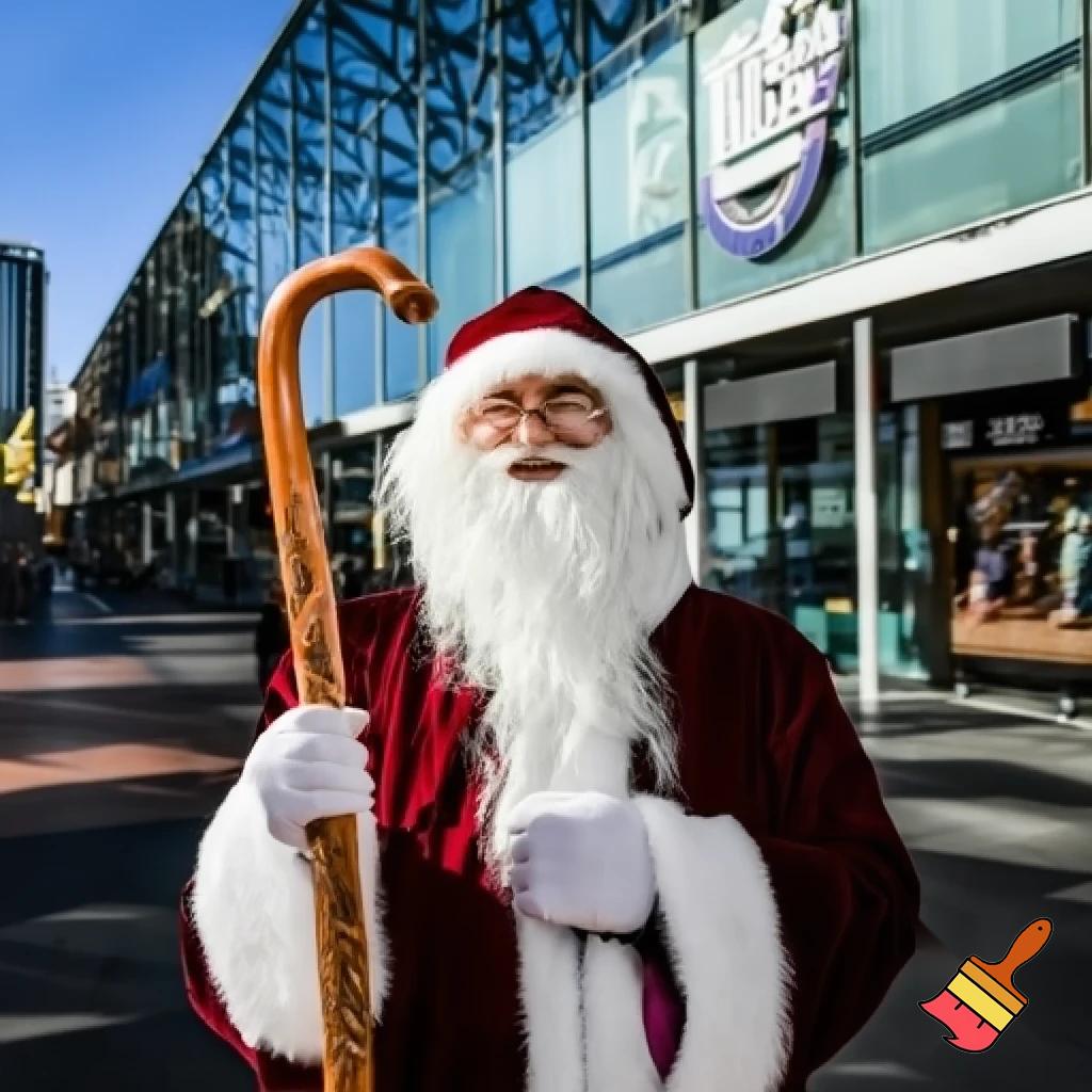Santa Claus, Russia walking stick with the start the real Santa Claus shopping Centre in Australia
A star