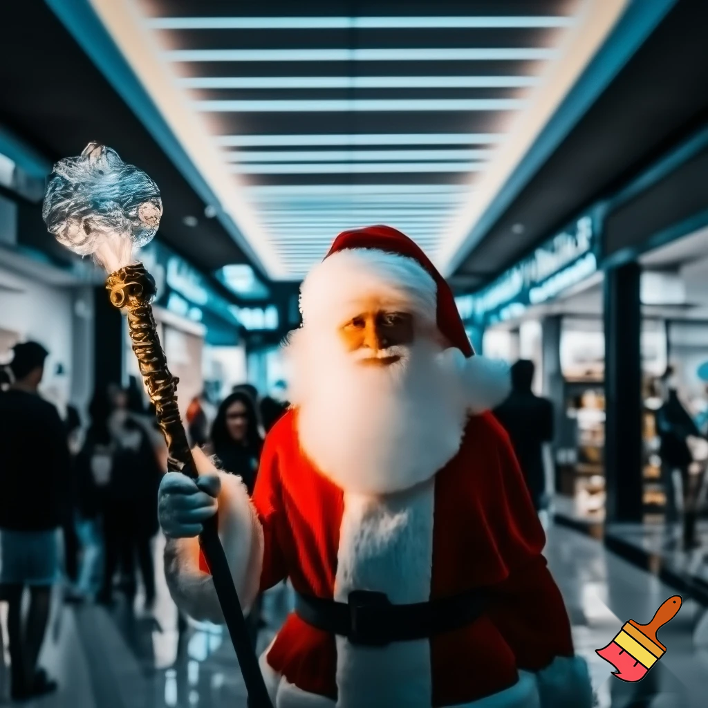 Santa Claus magic walking stick staff Russia shopping Centre Australia shopping