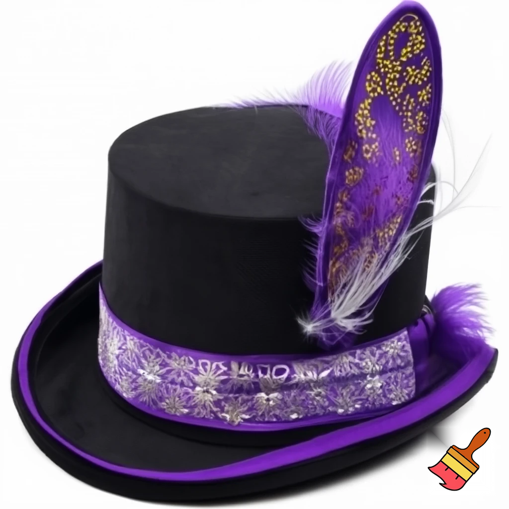 Easter bunny top hat headband, purple and white gold and silver top hat black purple dark purple special hat in delicate purple white, purple and fabric fabric and velvet white gold golden silver patterns Easter top hat