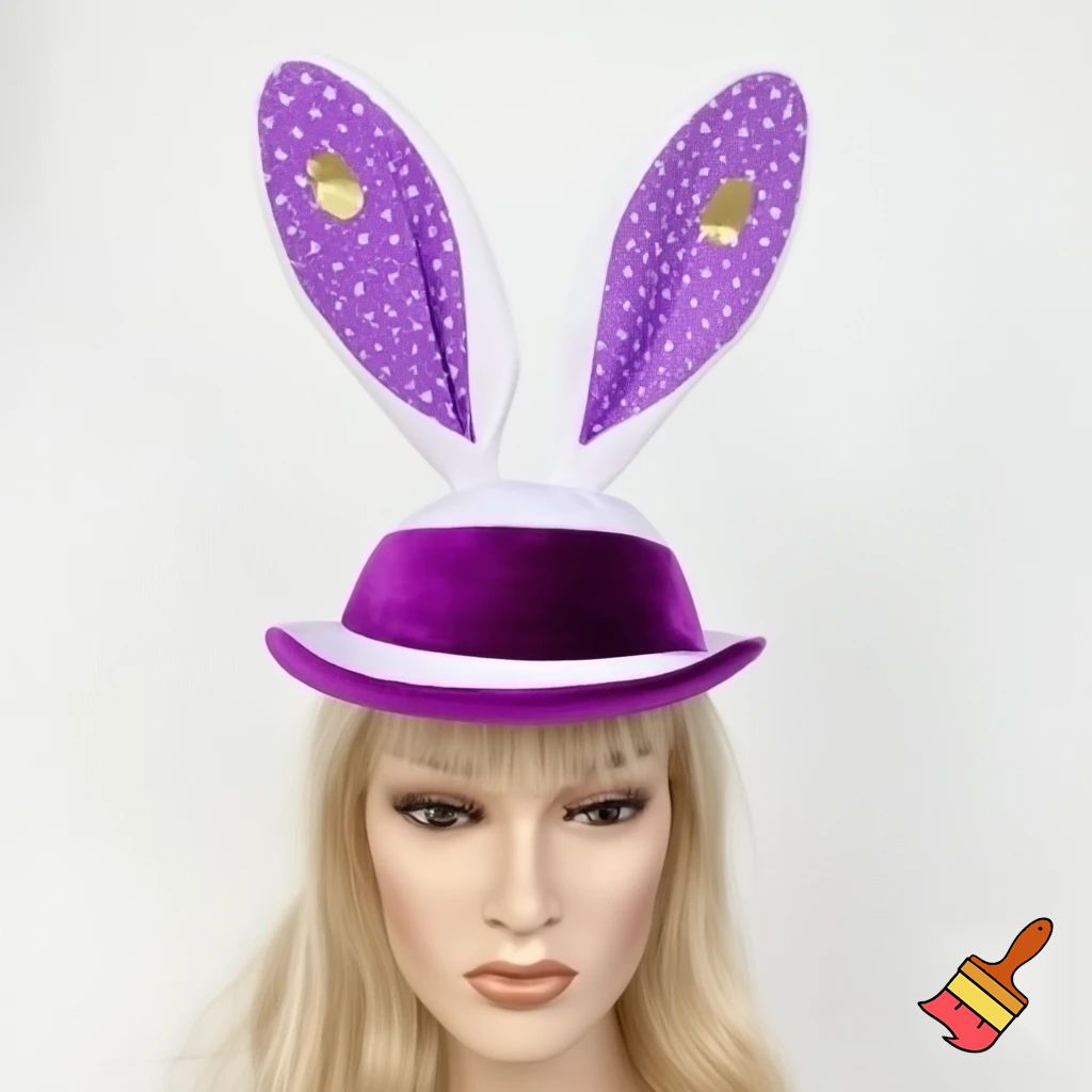 Easter top hat headband Easter bunny headband, purple and white with gold Easter top hat headband and fabric velvet and fabric velvet top head headband top hat headband