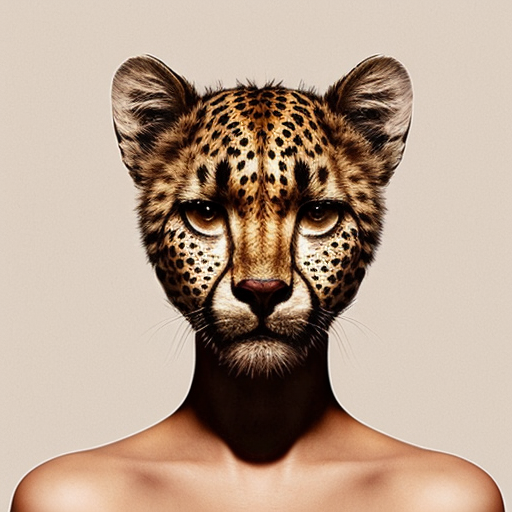 make this art unique with features  and change background and make cheetah print on the cheeks 