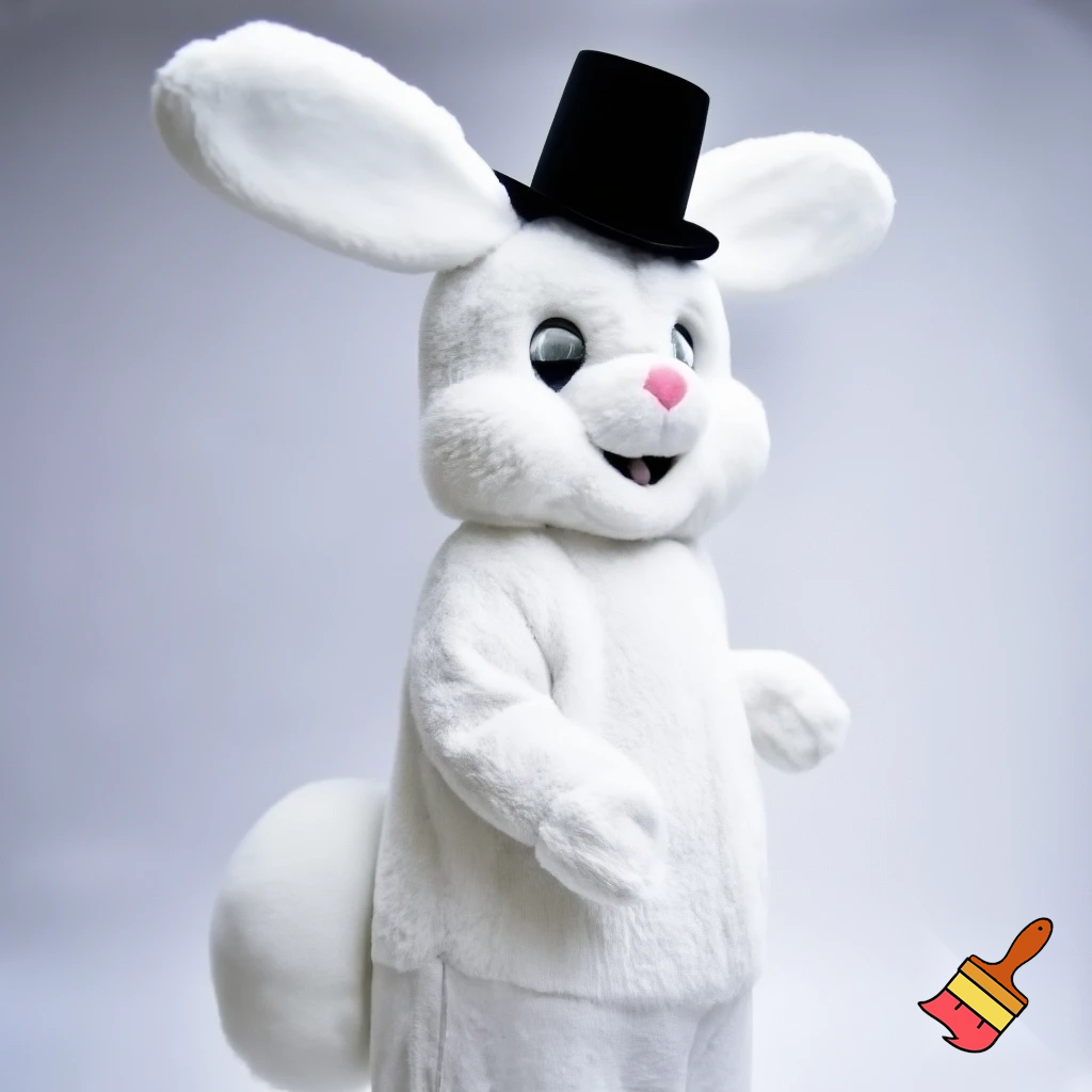 Easter bunny mascot costume top hat mascot costume
