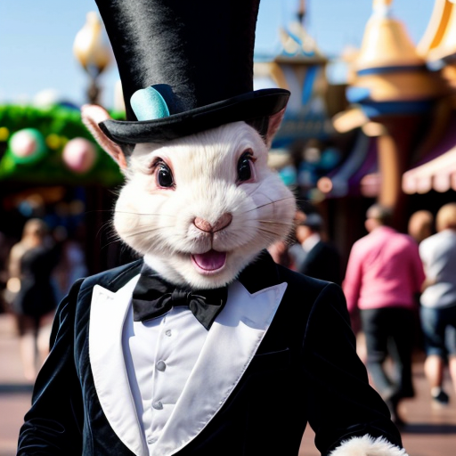 Easter bunny mascot Disneyland costume with the top hat Australia Disney cruise ship