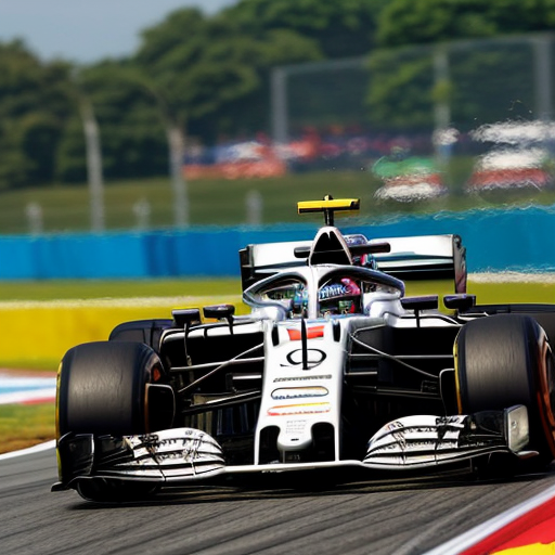 a monkey driving a f1 car
