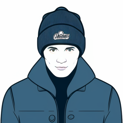 cold with blue and hat