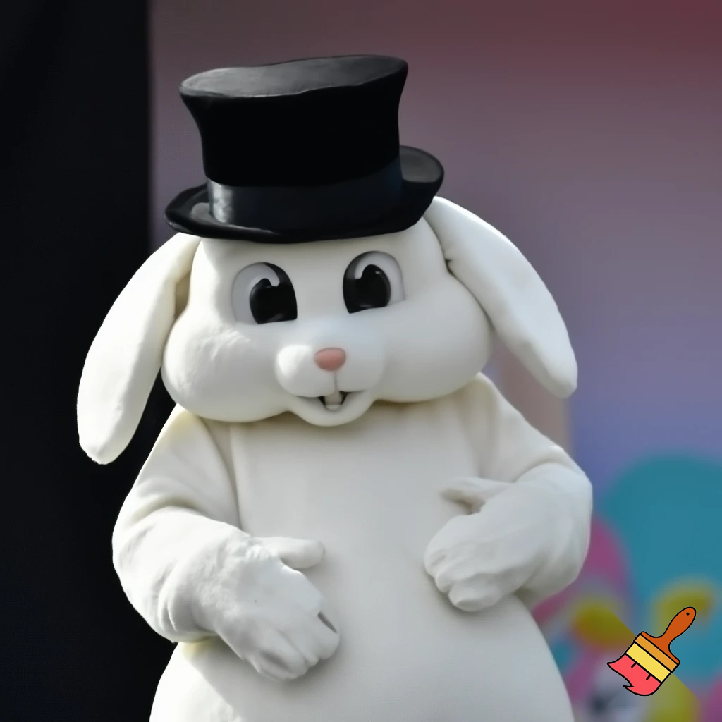 Easter bunny mascot costume top hat magic toy special top hat