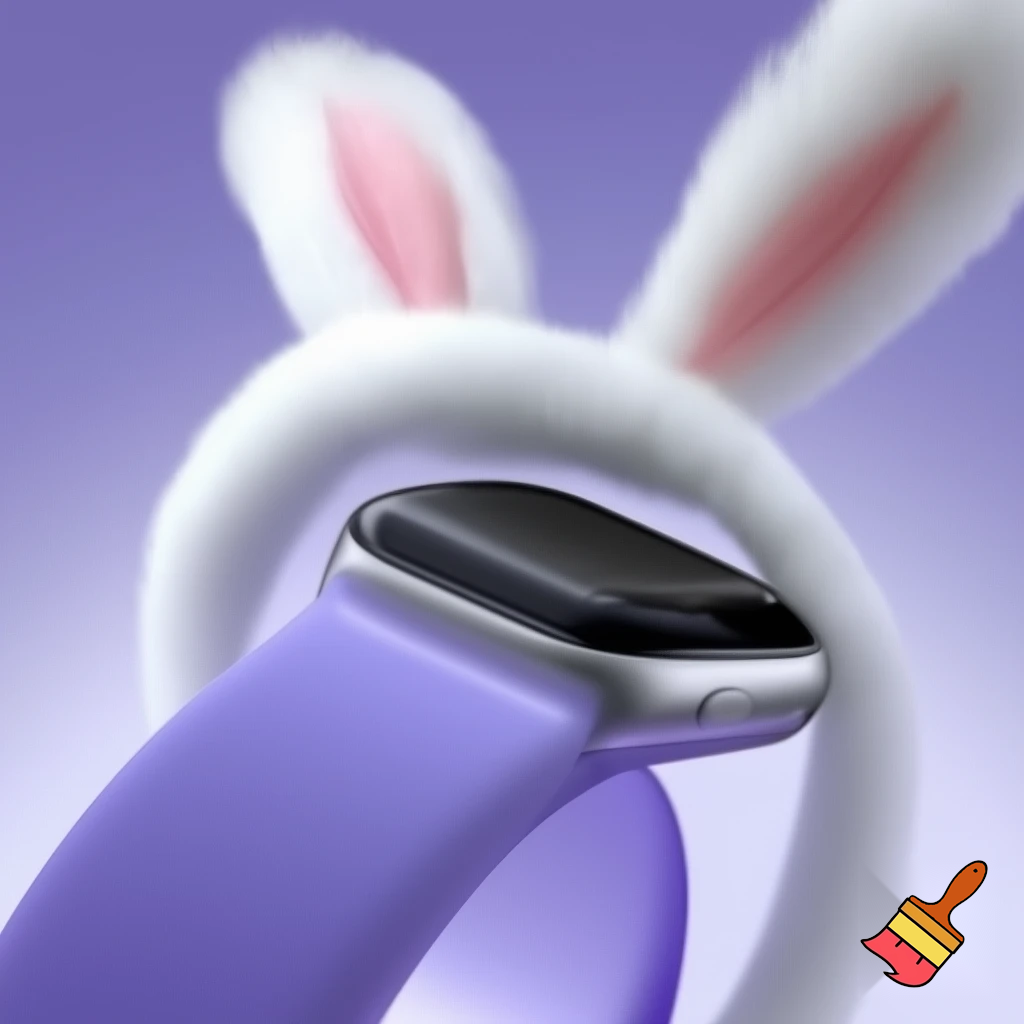 Apple Watch Easter bunny headband, purple and white Easter bunny headband bunny ears