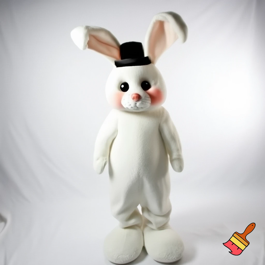 Easter bunny mascot costume top hat mascot costume