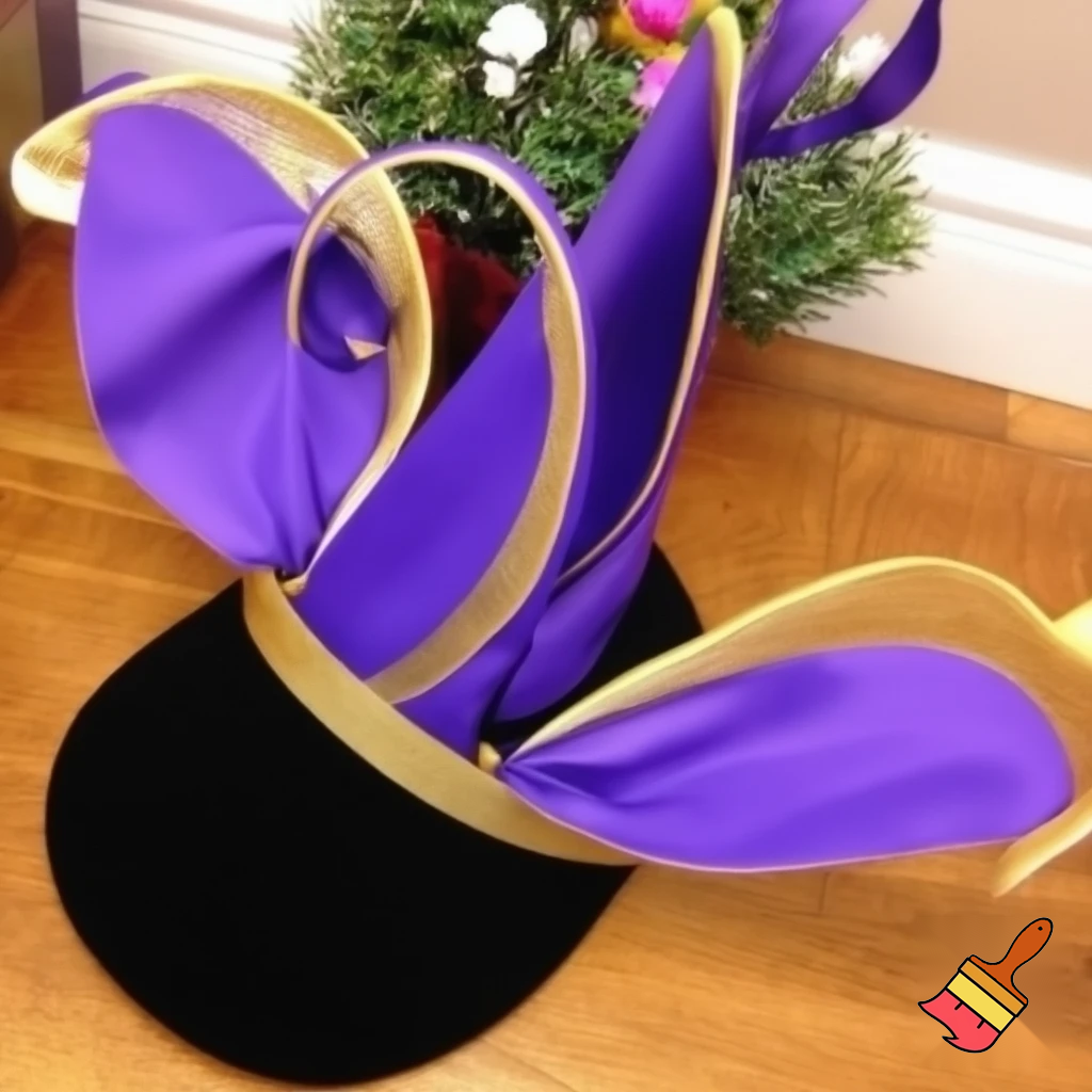 Easter bunny top hat, Easter balcony headband, purple and gold headband top hat rabbit, ear rabbit, ear headband, top hat