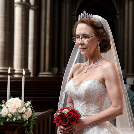 John Goodman y Elizabeth Perkins glasses con corona Flores veil con traje formal elegante boda sensual sexy con holding ramo de flores con altar con iglesia templó católico 18