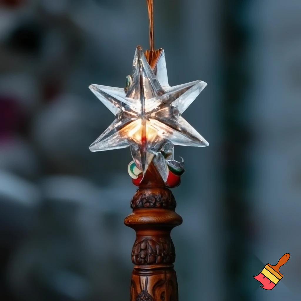 Russian Santa Claus walking stick with a star Santa Claus