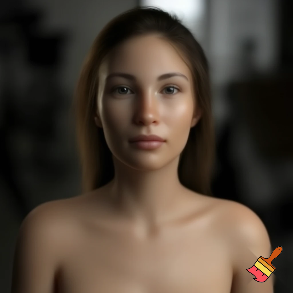 A woman bare chested 