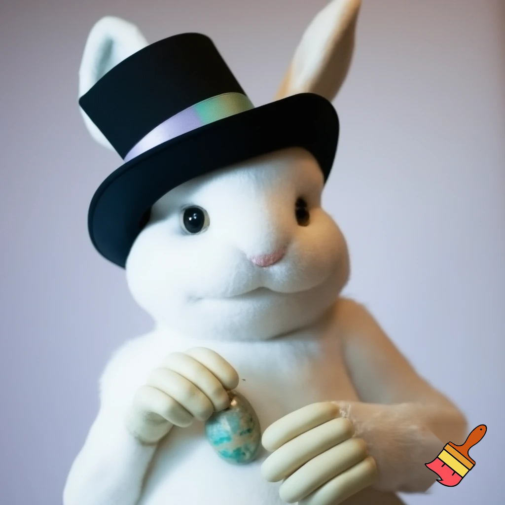 Easter bunny mascot costume top hat special Easter bunny, expensive and a delicate
