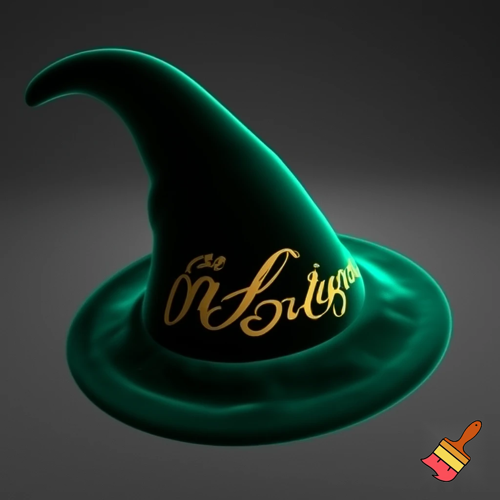 Christmas wizard hat written and velvet