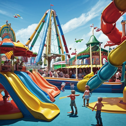 lunapark resmi yap cocuklar oyun oynasın

