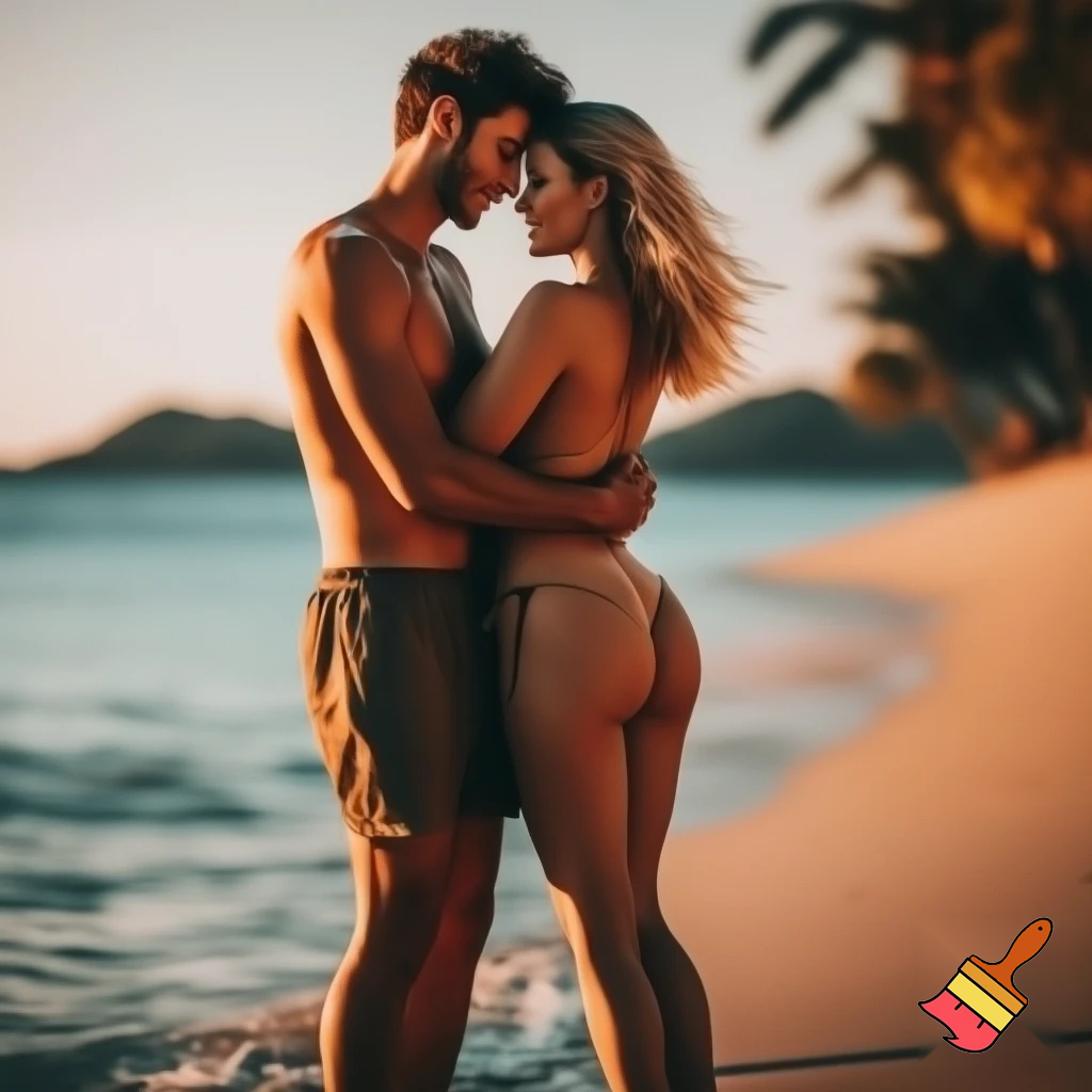 Sexy couple on the beach