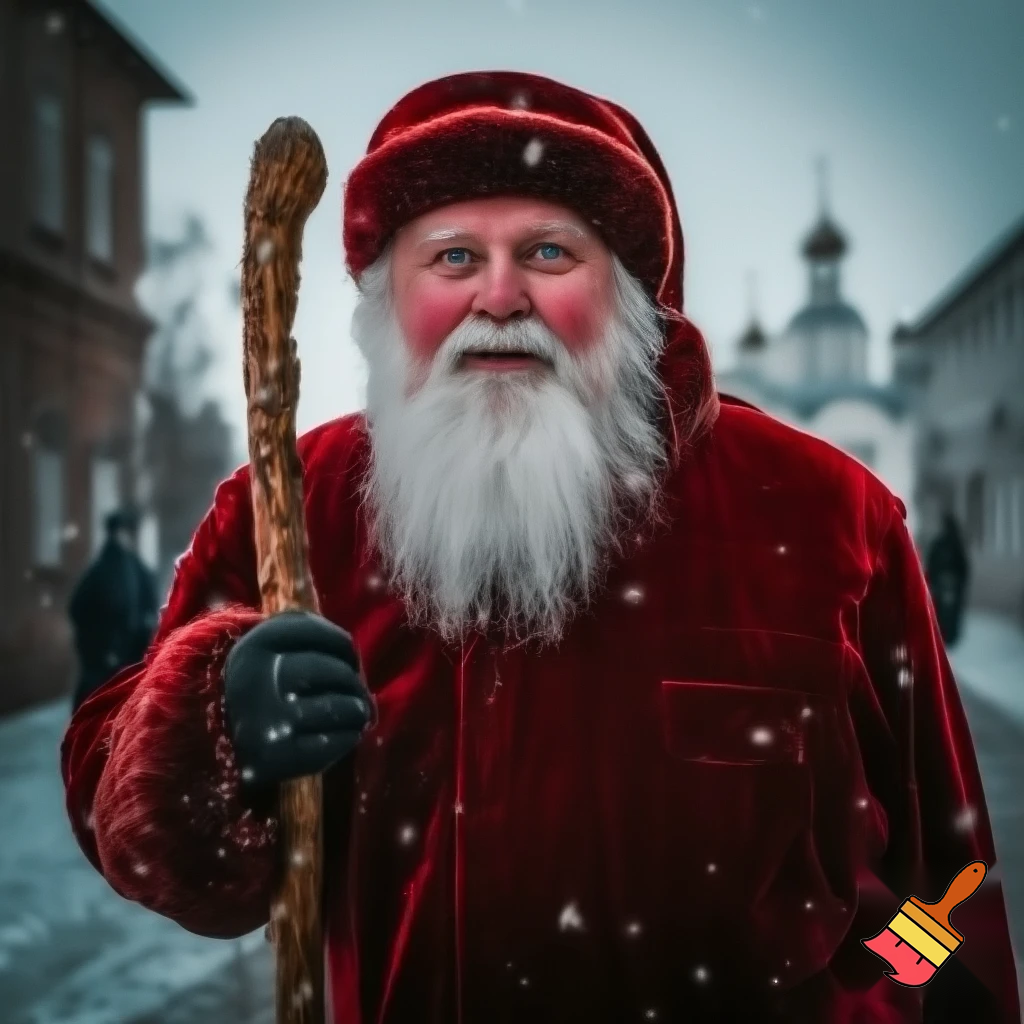 Santa Claus, Russia walking stick star the real person