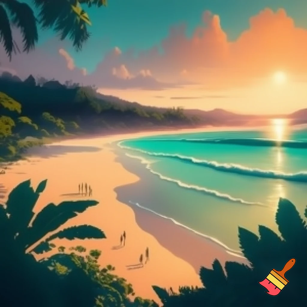 Genera la imagen de la playa en brasil