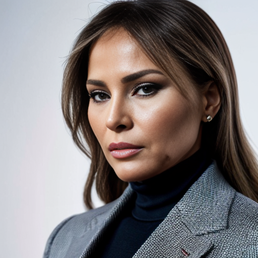 Melania trump detailed face in stylish open suit