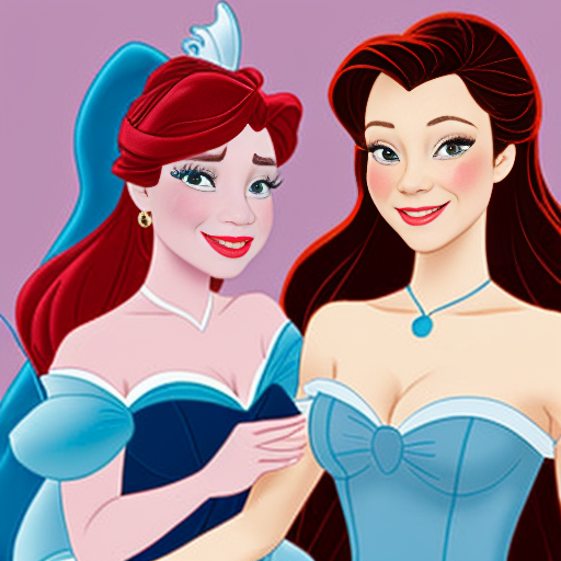 a mix with cinderella and ariel as 1 person