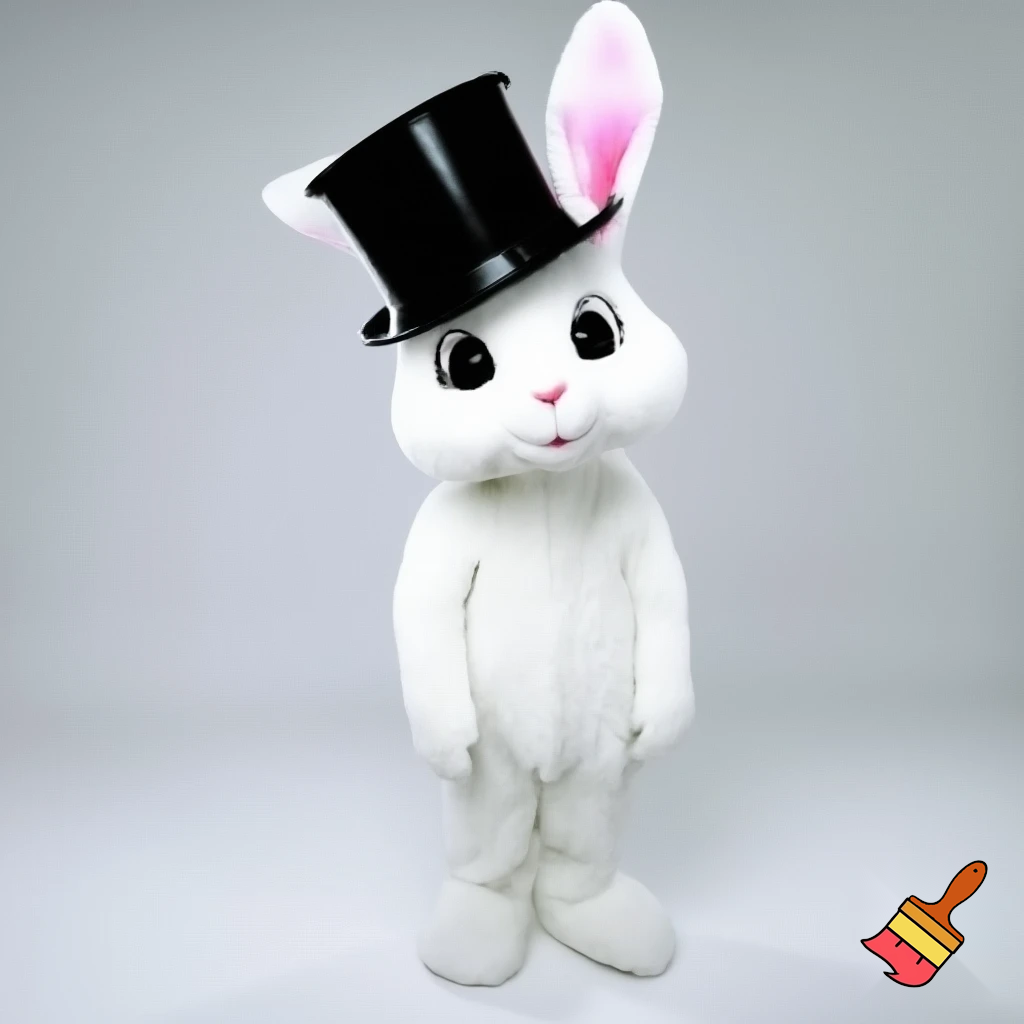 Easter bunny mascot top hat costume
