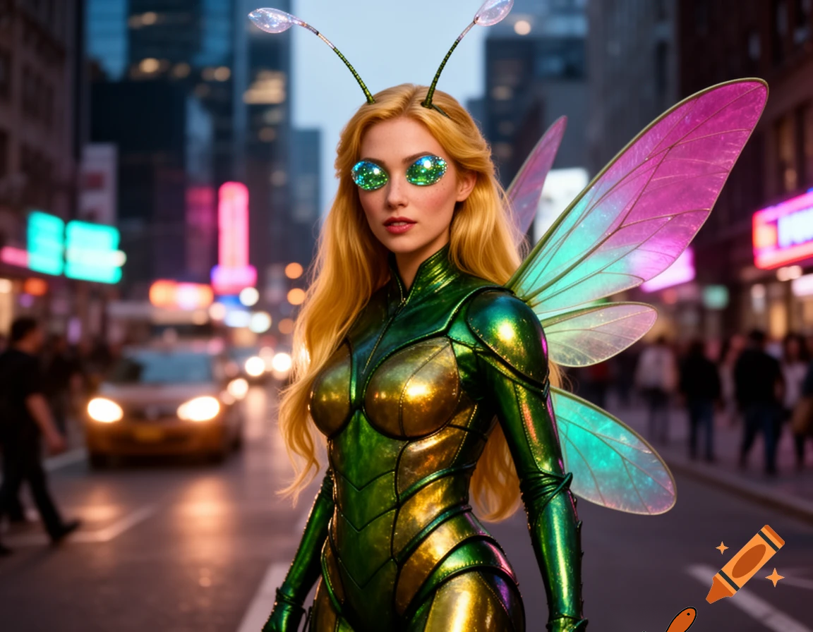 April O’Neil as an insect-woman 