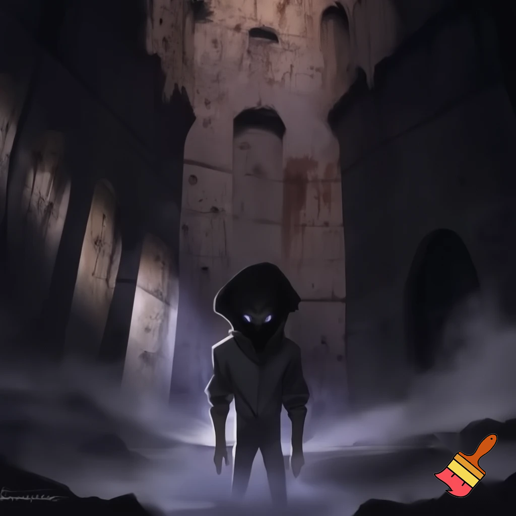 evil man named Aiden in a scary castle and Aiden is 0,4 ft tall