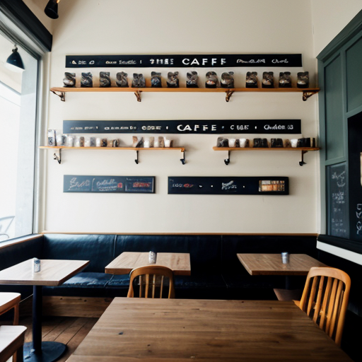 the wall of a cafe 
