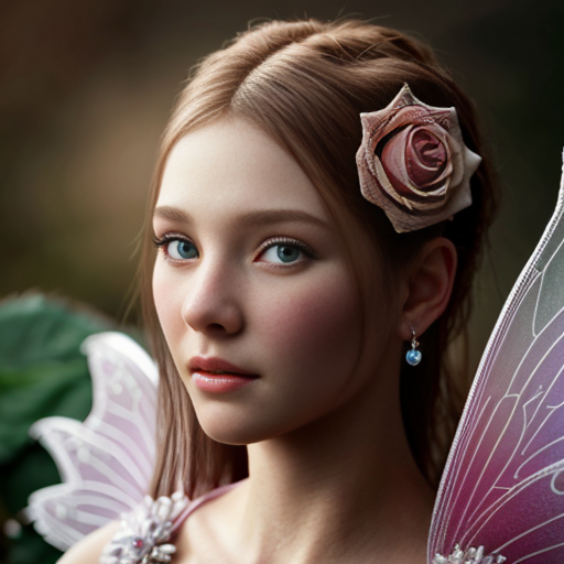rose fairy, photorealistic