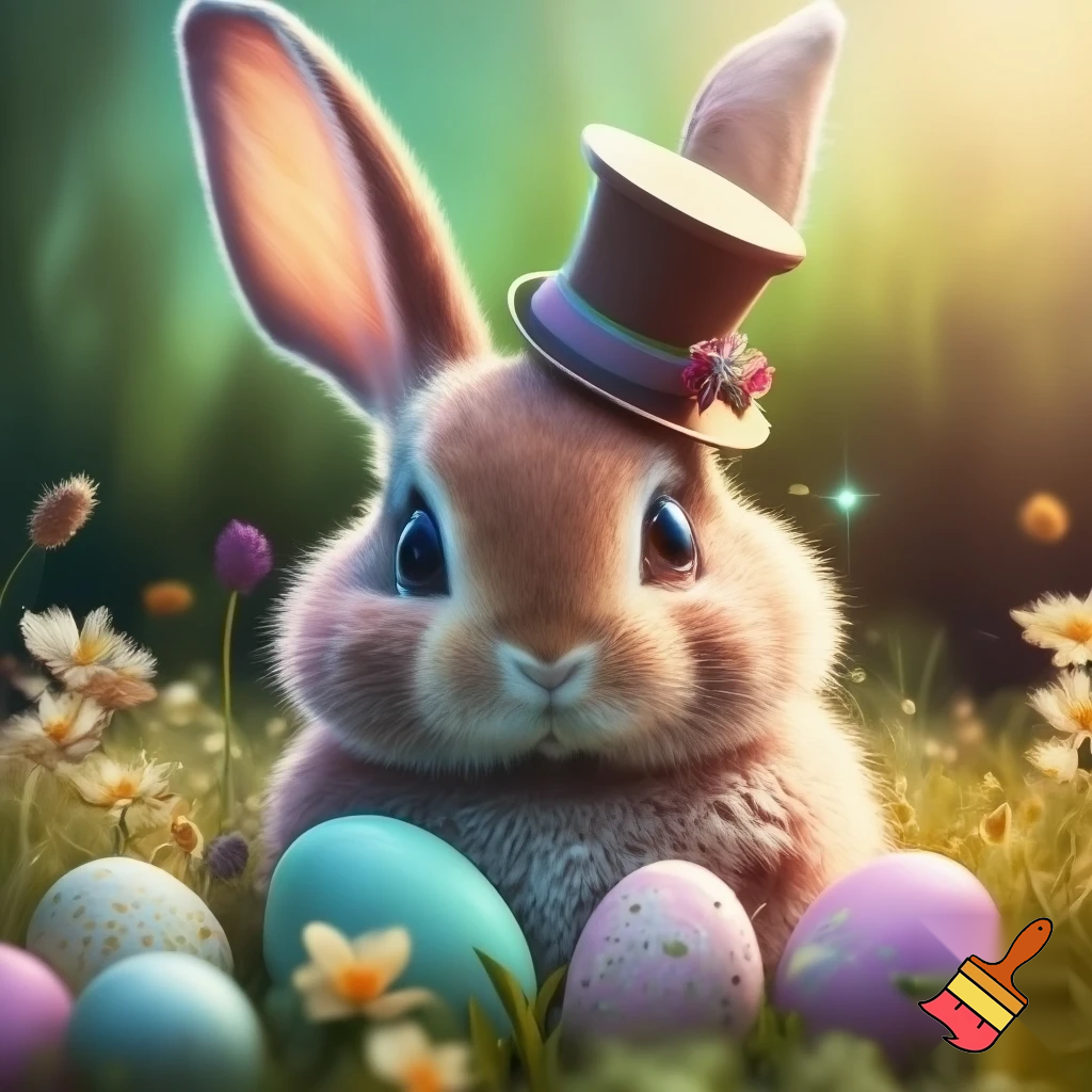 Wonka Easter bunny is hat top hat bunny ears
