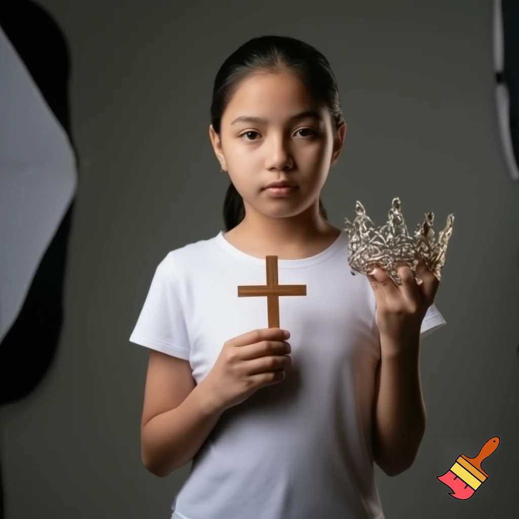me with a cross and crown 13 yrs old girl

