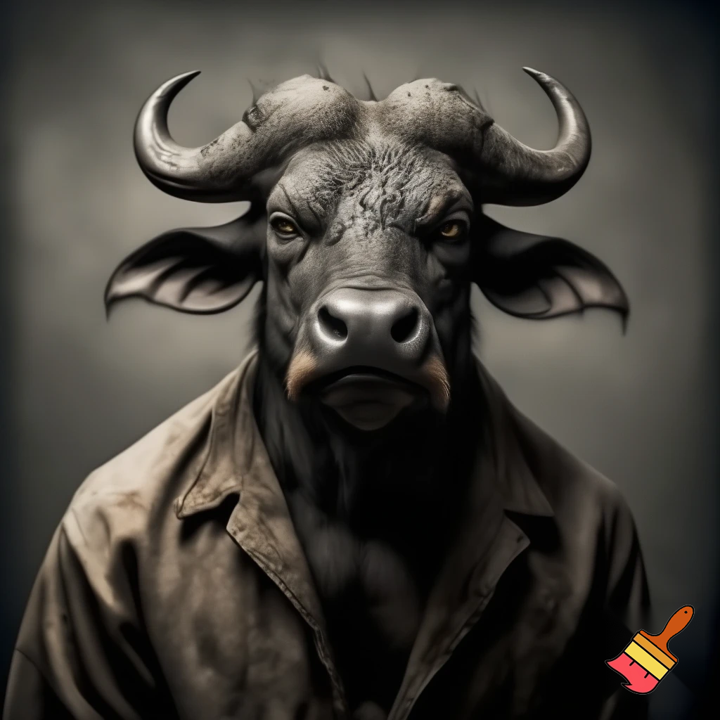 Water buffalo
deadly
feral
evil
guilty
face tattoo
prison outfit
mugshot