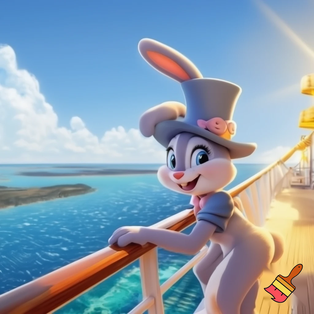 Easter bunny mascot Disneyland costume with the top hat Australia Disney cruise ship