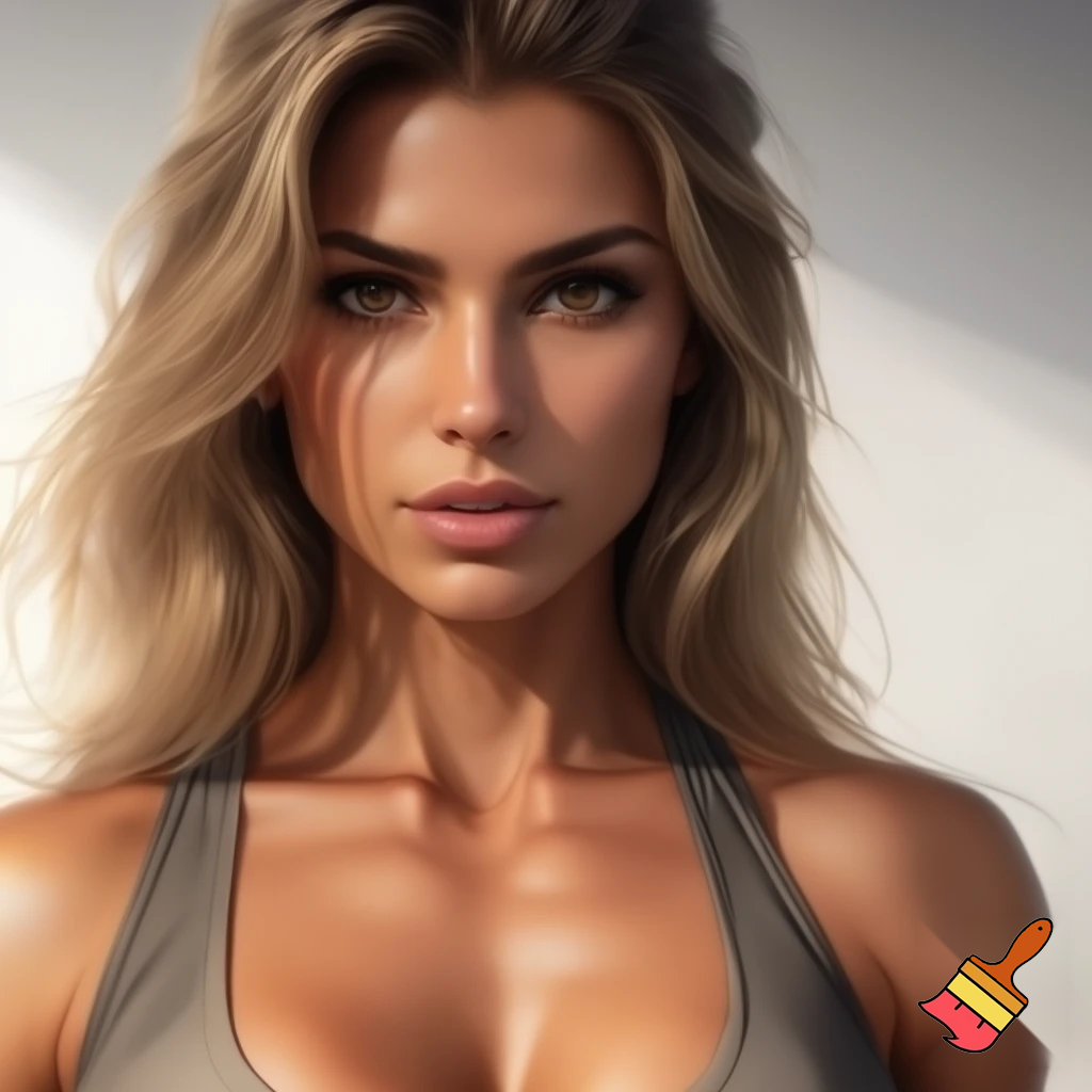 fullbody picture of a 22 year old women with darkblonde long hair, haselnut brown eyes. athletic body, small breasts.