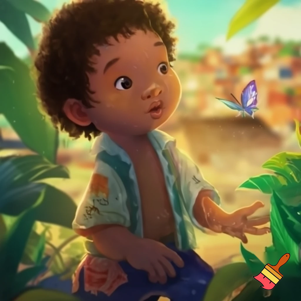 brazilian por kid with dirty klothers
