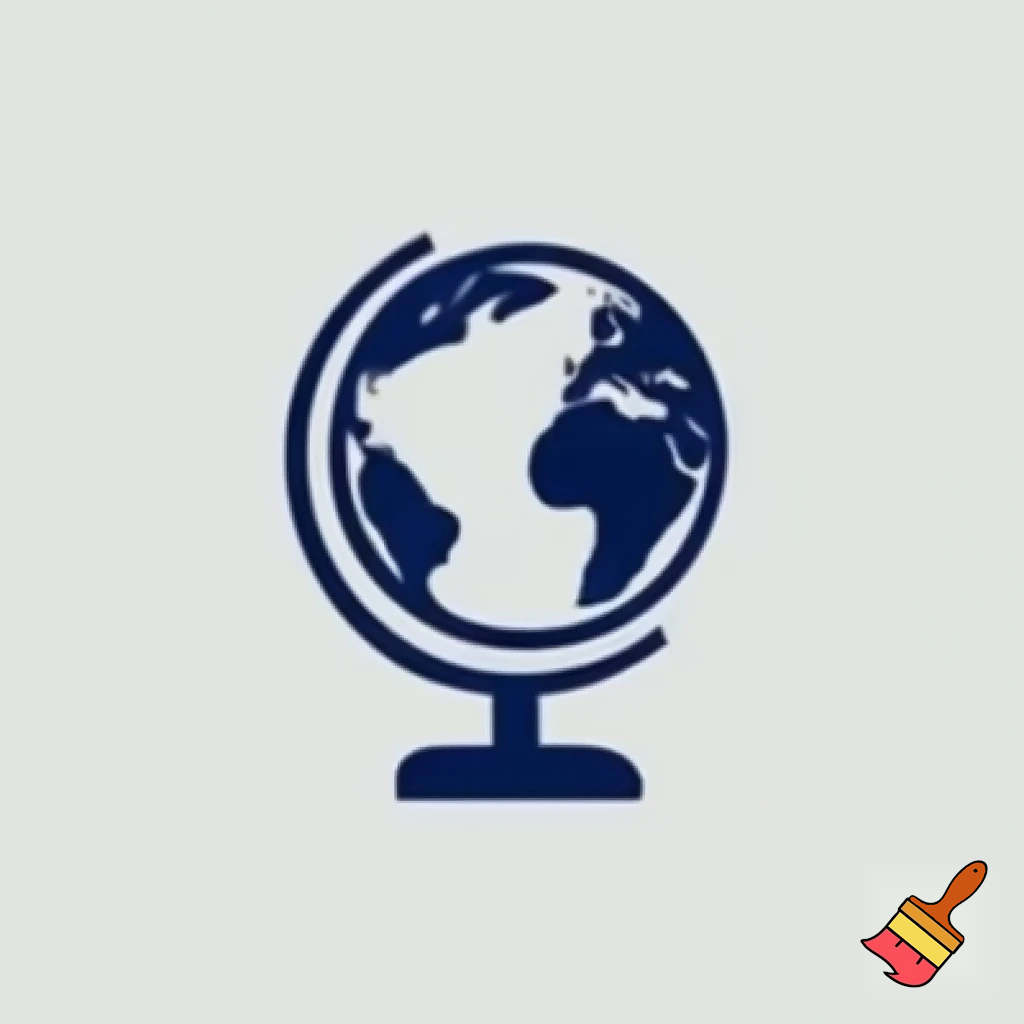 can you create a logo taht is dark navy blue and it showtype an compas in a globus form, that a compas is insted a globus, old globe with stand and looks like this but with compas  