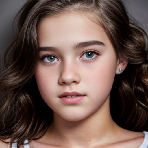 a self portrait of a 14 year old girl with wavy dark brown hair and brown eyes with a diamond face shape teenager , laying, full body