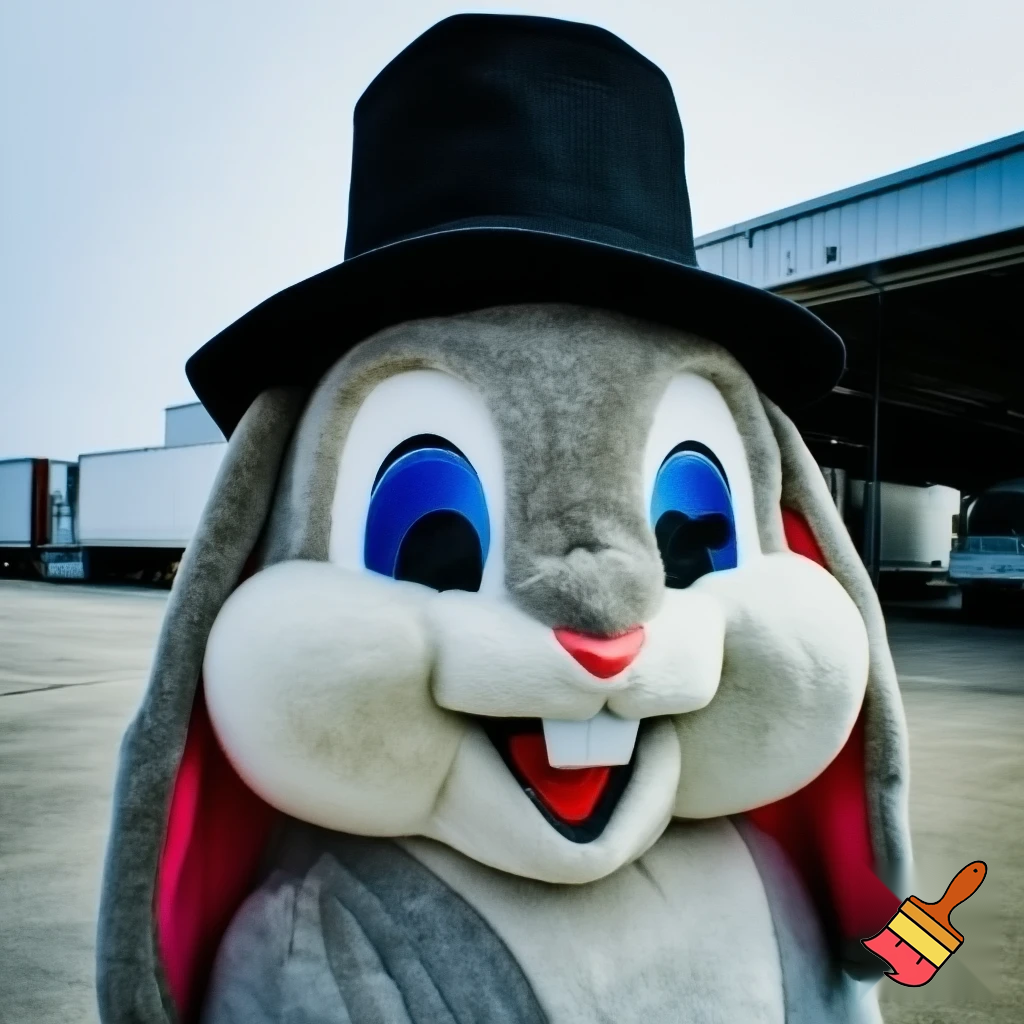 Mascot costume, Easter bunny top hat special top hat falcon gate trucking Centre