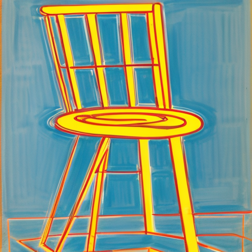 Director chair as a expressionism building, with exqagerated curved lines