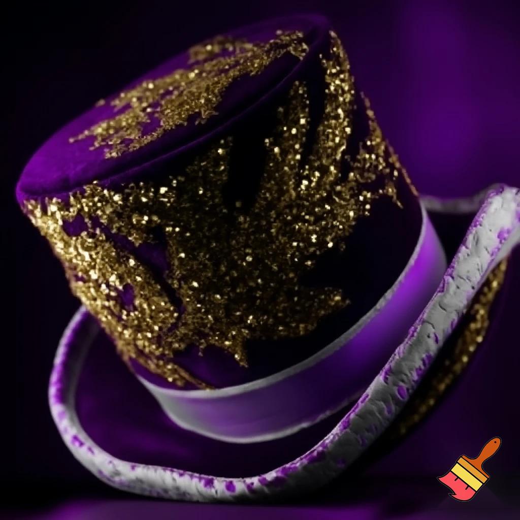 Purple and gold top hat velvet glitter gold purple purple and white purple and white
