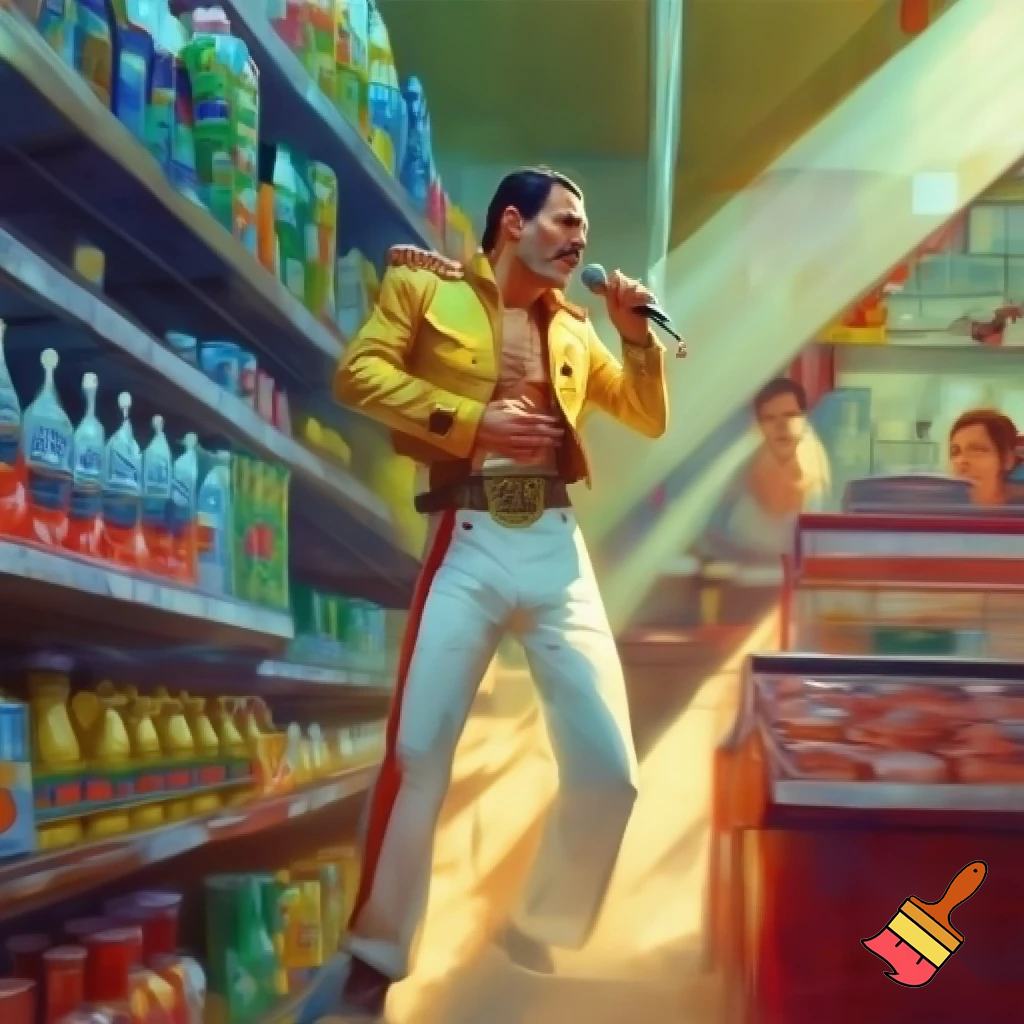 Freddy Mercury in an grocery store in serbia