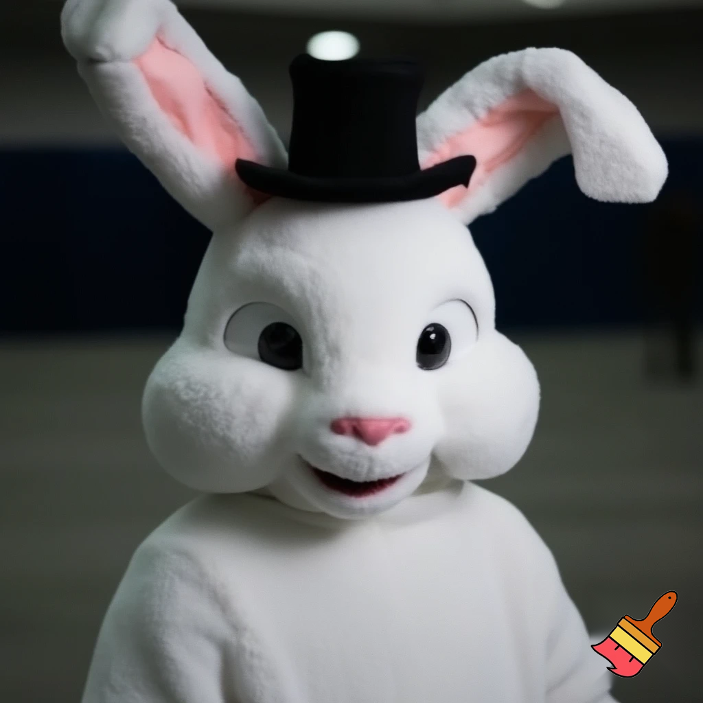 Easter bunny mascot costume top hat