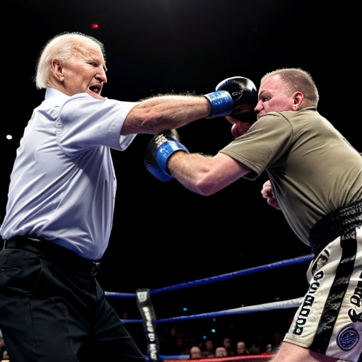 joe biden fighting the old man make it like a comic fight




