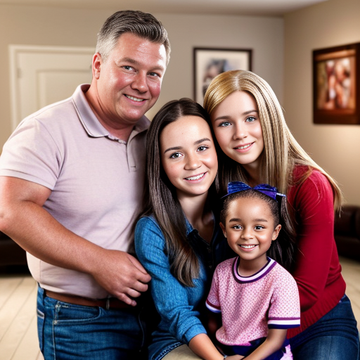 make a family photo of 3 with a 3 year old barbie and a 15 year old ken with there dad